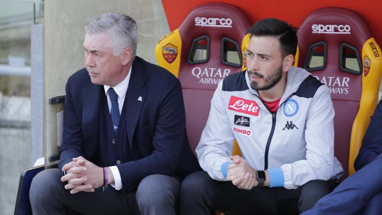 Carlo e Davide Ancelotti panchina Roma