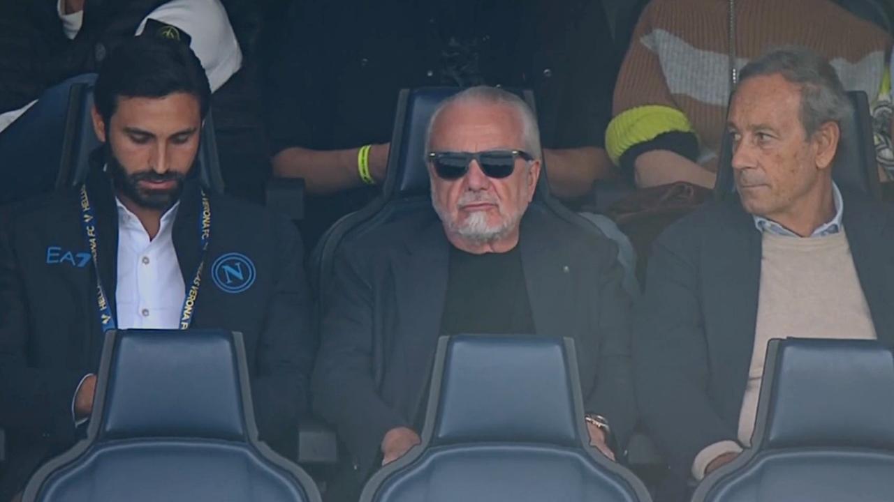 De Laurentiis in tribuna