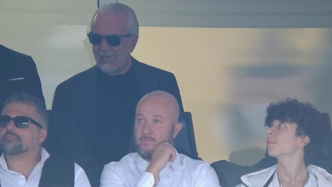 De Laurentiis in tribuna