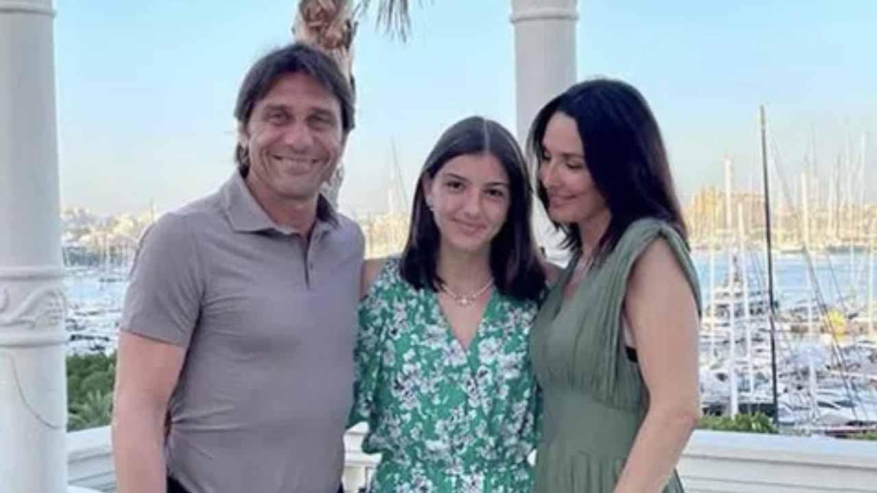 Antonio Conte, moglie e figlia