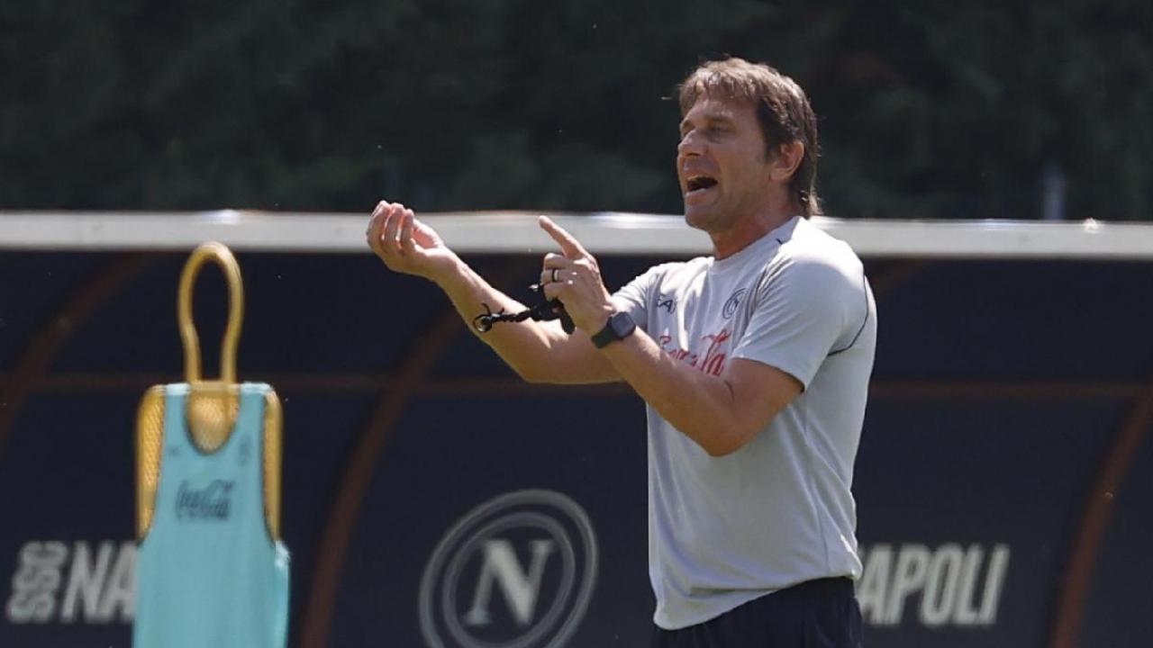 Antonio Conte a Dimaro-Folgarida. Foto: Ciro De Luca per CalcioNapoli24