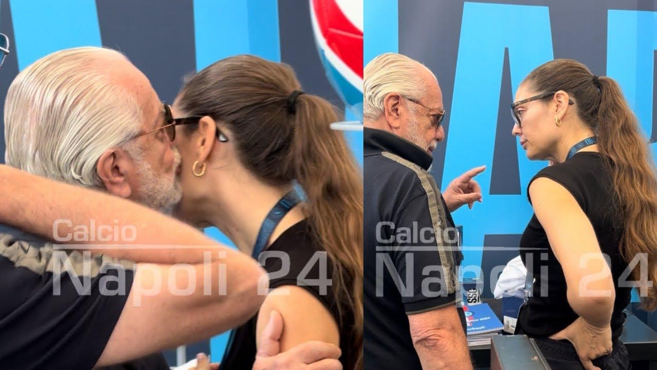Bacio tra Aurelio e Valentina De Laurentiis