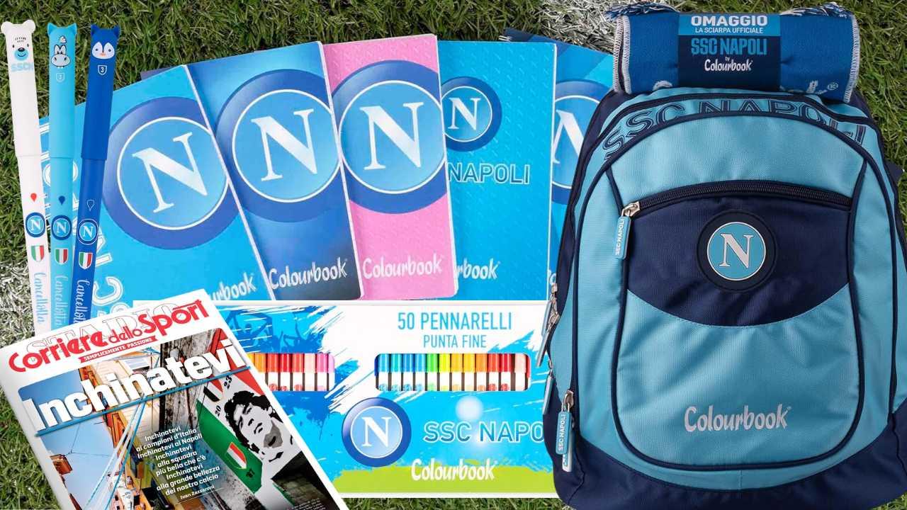 Zaini e cose per la scuola del Napoli calcio