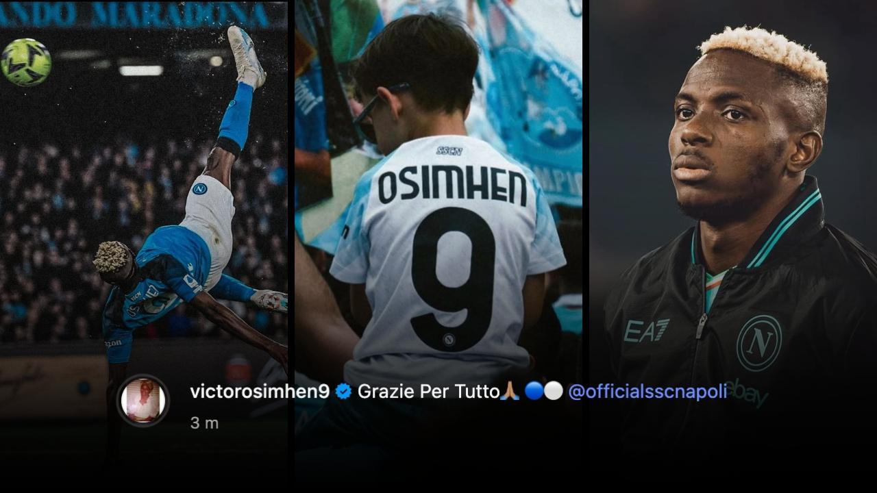 Victor Osimhen dice addio: grazie Napoli