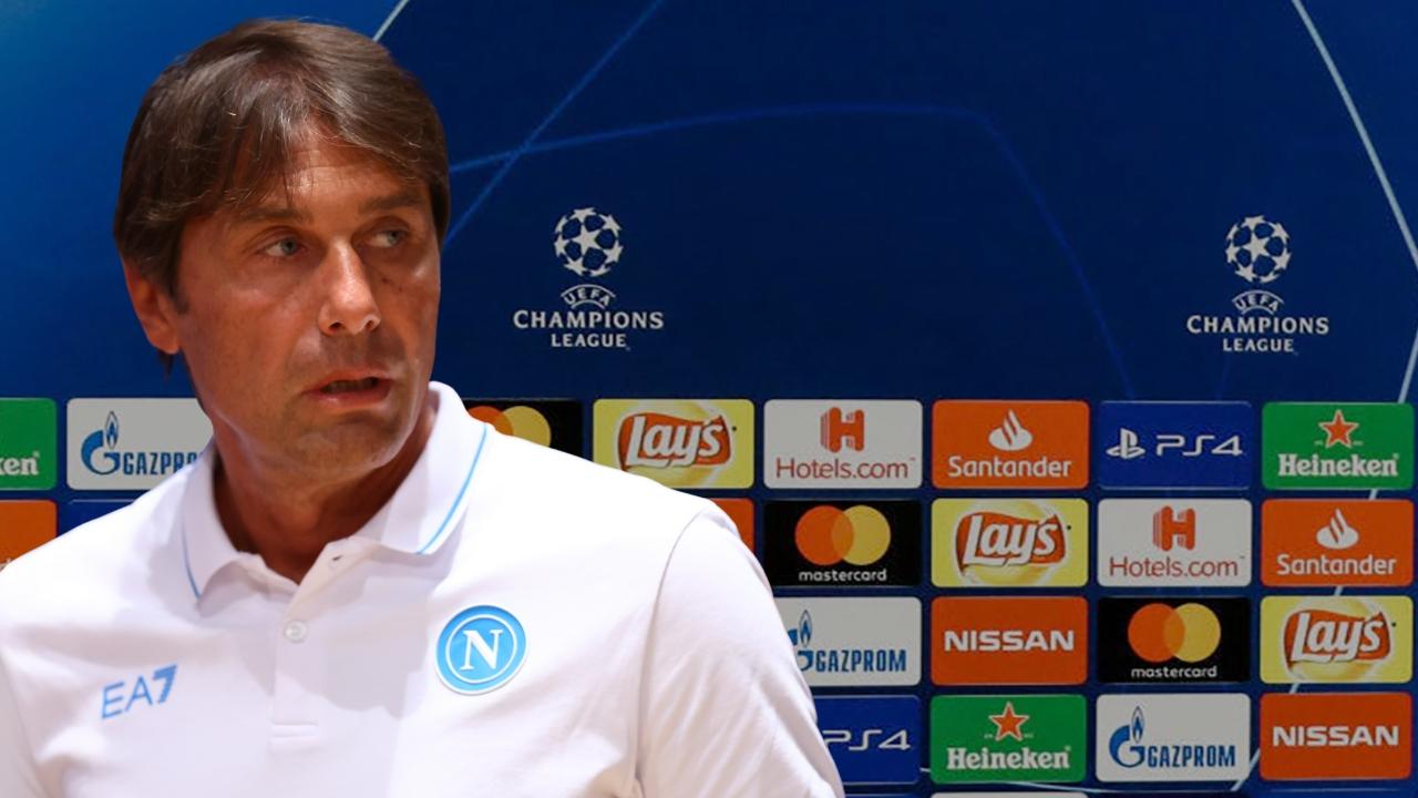 Conte in conferenza stampa prima di Man City-Napoli
