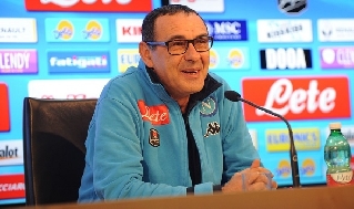 Maurizio Sarri in conferenza, presenta Sampdoria-Napoli