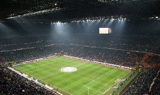 Stadio San Siro di Milano durante il derby tra Milan ed Inter