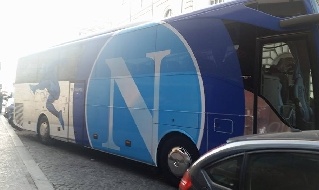 Napoli - Espanyol, pullman azzurro al San Paolo