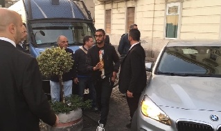 ghoulam arriva a villa d'angelo cena SSC Napoli