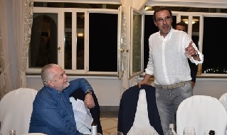 Maurizio Sarri e il presidente Aurelio De Laurentiis