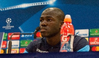 Kalidou Koulibaly in conferenza stampa alla vigilia di Nizza - Napoli