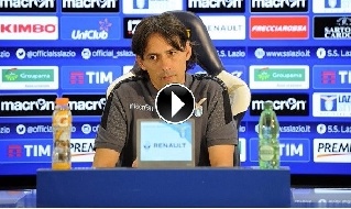 Simone Inzaghi, allenatore della Lazio, in conferenza stampa