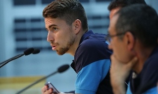 Jorginho in conferenza stampa alla vigilia di Napoli - Feyenoord