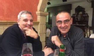 Maurizio De Giovanni a cena con Maurizio Sarri