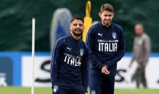 Insigne e Jorginho in allenamento con l'Italia