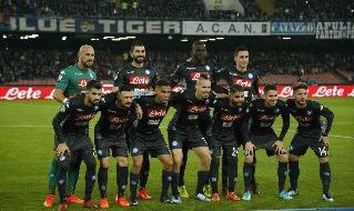 Napoli schierato prima della sfida al Milan del San Paolo