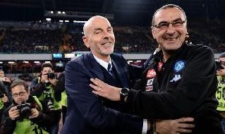Maurizio Sarri e Stefano Pioli in Napoli-Fiorentina