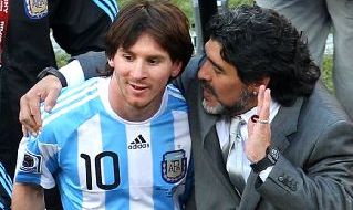 Messi insieme a Maradona