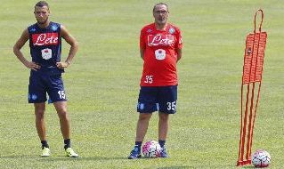 Omar El Kaddouri con la maglia del Napoli