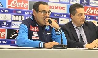 Maurizio Sarri e Nicola Lombardo in conferenza stampa