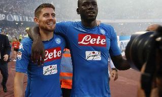 Jorginho e Koulibaly con la maglia del Napoli