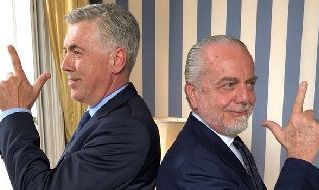 Carlo Ancelotti e Aurelio De Laurentiis, presidente del Napoli