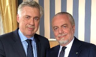 Ancelotti e De Laurentiis: foto ufficiale SSC Napoli