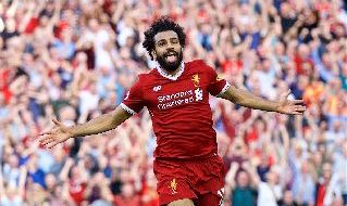 Salah esulta dopo un gol con il Liverpool