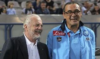 Maurizio Sarri insieme ad Aurelio De Laurentiis
