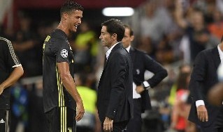 Cristiano Ronaldo a Valencia dopo l'espulsione