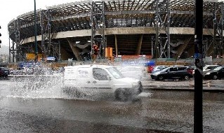 Stadio San Paolo, pioggia battente: allerta meteo