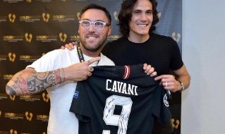 Carmine Aliperta e Edinson Cavani GoldenFoot Hublot 2018