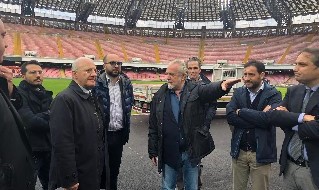 Stadio San Paolo: De Laurentiis, De Luca e Borriello a colloquio