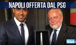 Al-Khelaif, presidente PSG, con De Laurentiis, presidente SSC Napoli