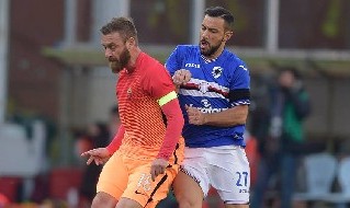 Daniele De Rossi e Fabio Quagliarella in Sampdoria-Roma