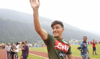 Elif Elmas in campo a Dimaro col Napoli, foto: Ciro De Luca