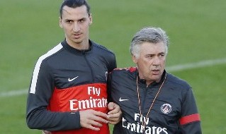 Zlatan Ibrahimovic e Carlo Ancelotti