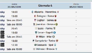 Anticipi e posticipi Serie A