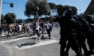 Scontri manifestazione Ultras a Roma