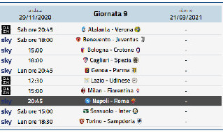 Diretta gol Serie A