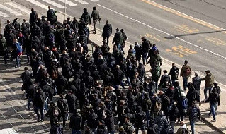 Tifosi Napoli a Cagliari corteo