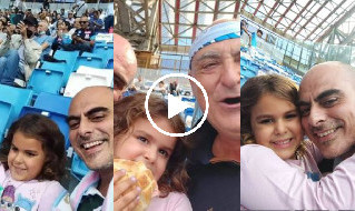 Padre e figlia allo stadio