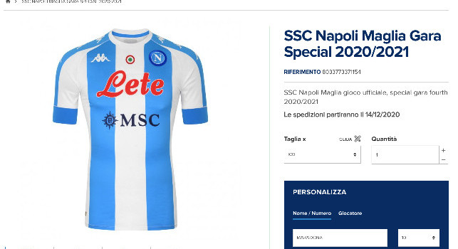 Maglia Napoli versione Argentina per Maradona, sul sito dello store  ufficiale è già sold out [FOTO] -  mobile